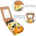 Lipstick Case - Stylish Leather Lip Gloss Organizer with Mirror | Mini Holder for Travel - Autumn Flowers & Pumpkins Design - Buy Online on GoSupps.com