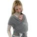 Izmi Essential Baby Wrap | Soft Stretch Natural Cotton Material with 2 Hands Free Carrying Positions | UK Hip Healthy Design Ideal Suitable from Birth to 9kg | Grey Mid Grey