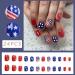 4th of July Patriotic Press On Nails - 24Pcs American Flag Design for Independence Day | Short Square False Nails for Women and Girls - Buy Online on GoSupps.com