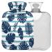 Naanle palm leaves heat bottle with cover transparent bag hot water bottle 1l heat bottle for bed handfoot heat pain relief heat and cold therapy