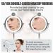 YYAMEA 7 Lighted Makeup Mirror with 10X Magnification - Double Sided Round Standing Cosmetic Mirror for Bedroom and Bathroom - 360 Rotation - Buy Online on GoSupps.com