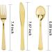 WDF 300 Piece Gold Plastic Silverware Set - Disposable Flatware for Thanksgiving - Includes 100 Forks, 100 Spoons, 100 Knives - Elegant Gold Plastic Cutlery - Buy Online on GoSupps.com