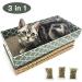 MECOOL Cat Scratcher Cardboard Pads - 3PCS Reversible Corrugated Lounge Bed with Catnip for Scratching & Play - Buy Online on GoSupps.com