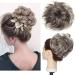 Tousled Updo Messy Bun Hair Piece Hair Extension Ponytail With Elastic Rubber Band Updo Extensions Synthetic Hair Extensions Scrunchies Ponytail Hairpiece for Women Medium Brown to Bleach Blonde
