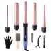 Curling Iron Hair Curler with 5 Interchangeable Barrel Curlings Wand Set with Hair Brush Styling Tool Women Gift for Wife Wavy Curl Salon Ceramic Tourmaline barra de cera para el Cabello Mujer