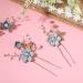NUOBESTY 4pcs Blue Wedding Bridal Hair Comb Set - Handmade Rhinestone Headpieces & Accessories - Buy Online on GoSupps.com