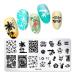 Summer Nail Stamp Template Kit - 4 Pcs Dolphin Starfish Coconut Leaf Stamping Plates Set | Nail Art Templates with Stamper & Scraper | Manicure Supplies - Buy Online on GoSupps.com