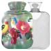Naanle painting Flowers Birds Heat bottle MITED Transparent hot water bottle Handfoots Heating bags for pain relief heat and cold therapy 1L