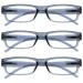 The Reading Glasses Company Grey Lightweight Comfortable Readers Value 3 Pack Designer Style Men Women UVR3PK032GR +1.00