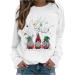 Women's Christmas Snowman and Penguin Print Sweatshirt - Comfy O-Neck Pullover for Winter - White XXL - Buy Online on GoSupps.com