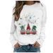 Women's Christmas Sweatshirts Cute Snowman Penguin Print O-Neck Raglan Top Shirt Pullover Comfy Warm Xmas Jumper Winter Long Sleeve Tops Loose Tunic Top Sweaters Z37-white M