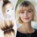EMMOR Clip in Bangs 100% Human Hair Bangs with 3 Non-slip Clips 360 Cover Top HairPieces with 5 inch Wispy Fringes for enhancing Women's Facial Features(Ombre Bleach Blonde) 3D Wispy Bangs Ombre Bleach Blonde