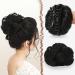 FESHFEN Claw Clip Messy Bun Hair Piece Hair Buns Black Brown Curly Wavy Hairpieces Updos Synthetic Chignon Hair Scrunchies Hair Bun Hair Pieces for Women 1PCS