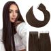 Elailite Tape Extensions Hair extension - Invisible Tape Extensions Real Hair - Real Human Hair - 20PCs Tape in Extensions - Glatt - 60cm 30g #04 Mittles Braun