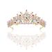 Bogoro Qazuwa Krone Tiara wedding crown crystals Princess crown bride tiaraDem krone women tiara crystal crown for cosplay birthday party party gift (ros gold)