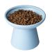 CEEFU Extra Wide Elevated Cat Bowls - Ceramic Cat Food Bowl 6.2" Raised Cat Food Bowls Elevated Shallow Cat Food Dish Whisker Fatigue Lead & Cadmium Free 5" Good Height for Cat Feeding Blue Baby Blue
