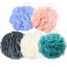5 pieces shower sponge peeling massage bathing sponge soft durable shower sponge body shower sponge foaming stitch luffa sponge full shreds cleaning body scrubber shower kn wheul (30g)