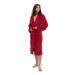 Lumaland bathrobe for women and men with hood and attached bags |Extra soft microfiber coral fleece suction -strong and quick drying |Simply for cuddling S red