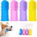 Adiwo Dog Finger Toothbrush 4 Pack Food Grade Silicone Dog Toothbrush 360 Full Surrounded Pets Teeth Cleaning Toothbrush for Dog Plaque Remove Tartar and Stop Bad Breath with Storage Case