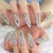 Coolnail 3D Holo Rhinestone Stiletto Press-On Nails - 24pcs Luxury Manicure Set for Weddings - Buy Online on GoSupps.com