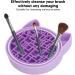 Makeup Brush Cleaning Bowl Skin-Friendly Makeup Brush Cleaning Mat Cat Shape Remove Dirt for Daily Use (Purple) - Buy Online on GoSupps.com