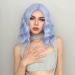 Glorious Light Blue Wavy Wig for Women - Middle Part Bob Style | Synthetic Short Blue Curly Wig for Cosplay and Parties - Buy Online on GoSupps.com
