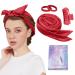 Locken winder without heat new non -slip Heatless including Hair Curls Band with hairpin Diy Hair Curler Lockenband hairstyle set for medium long hair (red)