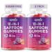 2 Pack Saffron Supplement Gummies 10-in-1 Cortisol Supplement with Saffron 88.5mg Magnesium Rhodiola Rosea Ashwagandha L-Theanine St. John's Wort for Zzz Calm Focus Relaxation 120 Count