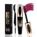 Burgundy Mascara Waterproof Tubing Mascara Volume and Length Voluminous Colored Mascara for Eyelashes Long Lasting Smudge-proof Lengthening Colorful Mascara with Silk Fiber No Flaking or Clumping