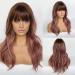 Emmor Long Purple Pink Ombre Wig for Women - Natural Curly Hair with Bangs | Perfect for Party Cosplay & Daily Use - Buy Online on GoSupps.com