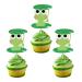 Green Glitter Frog Cupcake Toppers Princess Frog Food Picks Rainforest Party Decorations Frog Birthday Baby Shower Cake Decor Set of 24