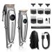 SUPRENT Professional Rechargeable Hair Clipper-Hair Clippers for Men Cordless Hair Cutting Kit with LED Display (Silver)