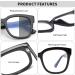 Jim Halo Oversized Square Blue Light Blocking Glasses for Women - Metal-CP Black Frame with Photochromic Lenses - Buy Online on GoSupps.com