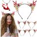 Christmas Headbands Cute Reindeer Antlers Headband Xmas Hair Hoop Headpiece Flower Antlers Hair Piece Deer Horn Ears and Berries Headdress Decoration Holiday Costume Headwear for W (B One Size) B One Size - Buy Online on GoSupps.com