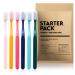 Extra Soft Manual Toothbrushes for Adults Regular Size Head Paper Package Ultra Soft Toothbrushes for Adults & Elders Sensitive Teeth and Receding Gums Pack of 6 (Medium) Half-medium