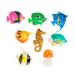 Innoteck Pack of 8 Colourful Artificial Plastic Tropical Fish - Fish Jellyfish & Seahorse for Bubble Lamp Aquarium - Ocean Animal Figure - Decoration Toy - Ideal for Bubble Lamp Tubes Tanks Pack of 8 Artificial Plastic Tropical Fish