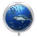 Pill Box Pill Case 3 Compartment Travel Pill Box Underwater Fish Printing Small Pill Box Portable Medicine Pill Case Pill Organizer for Purse & Pocket for Travel Handbag (Round)