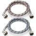 Cenipar Washing Machine Hoses 6feet Premium Stainless Steel with 90 Degree Elbow, Burst Proof (cost-effective 2 pack) Red and Blue Striped Water Connection Inlet Supply Lines 6 Feet