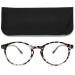 MAGIMODAC Women Computer Reading Class Blue Filter Light around Oval Reading Brille Computer Glasses With Lawy Reading Aid Visual Aid Gray Leopard 4.0 Dioptries