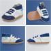 Soft Sole Leather Baby Walking Shoes 6-12 Months | White and Blue Trainers - Buy Online on GoSupps.com