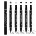 Double Side Liquid Winged Eyeliner Stamp Smudge Proof Waterproof Eyeliner Pen Set Long-Lasting Eye Liner Face Makeup Star Flowers Hearts Triangle Black Eyeliner Stamp Pencil(5PCS)
