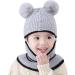 Cute Small Bear Baby Balaclava Hat with Double Pom Pom Design - Buy Online on GoSupps.com