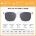 DOOViC Blue Light Filter Reading Glasses - Square Frame Large Lenses Prescription 024 Sun Transparent 1.5x - International Shipping Available - Buy Online on GoSupps.com