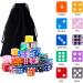 AUSTOR 100 Pieces 12mm Translucent Game Dice Set with Velvet Bag - Perfect for Tenzi, Farkle, Yahtzee, Bunco, Math Teaching - Square Corner Dices - Buy Online on GoSupps.com
