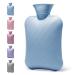 ANMIA Classic Premium Hot Water Bottle for Hot and Cold Therapy Pain Relief Muscles Sore 1.8L (Blue) Blue Without Cover