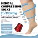 Buy Plus Size Compression Socks (S-7XL) 20-30 mmHg - Wide Calf Open Toe Support for Circulation Varicose Veins & Edema - USA Shipping Available - Buy Online on GoSupps.com