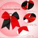 Jumbo Cheerleading Bow Set - 8 Inch Red & Black Hair Bows for Teen Girls | Large Cheer Bow with Ponytail Holder - Buy Online on GoSupps.com