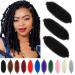 Springy Afro Twist Hair 12 Inch 3 Packs Black Color Pre Fluffed Marley Twist Braiding Hair for Black Women (12 inch 1B) 12 Inch 1B