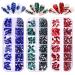 YOKE FELLOW Nail Art Rhinestones  Round Beads Flatback Crystals Multi Shapes Glass Crystal Rhinestones for DIY Nail Art Makeup Face Decor Crafts (Blue Green Red)