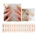 FEIlei 30Pcs Long Press on Nails Coffin French Fake Nails Tip Gradient Acrylic Nails Glossy False Nails for Women Girls